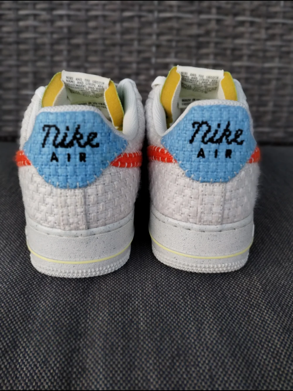 Nike Air Force 1 Hemp Sneakers Women’s 7.5 White Orange DV2117-100